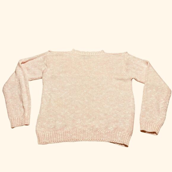 Vintage 80s Ashley S. Pastel Pink Pearl Detail Pullover Sweater- Size M - Picture 3 of 7